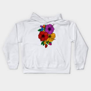 Hibiscus Hawaiian bouquet design for Kids Hoodie